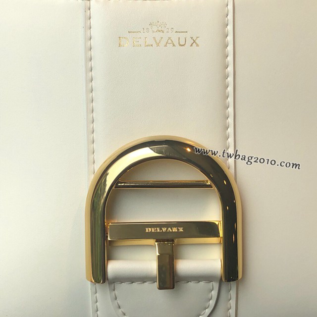 Delvaux專櫃經典款brillant手提包 德爾沃五金雙環象牙白box皮小號女包 bxs1070
